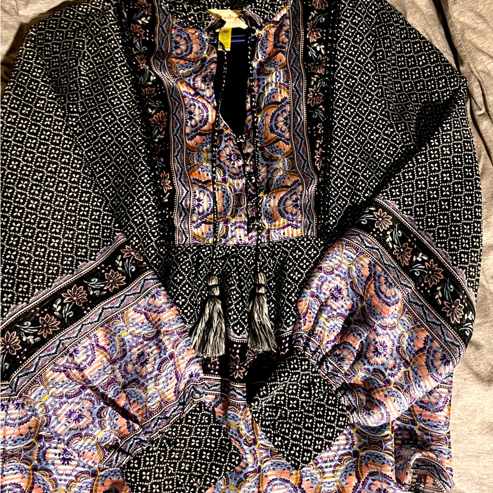 A la Plage Boho Tassel Tie Blouse